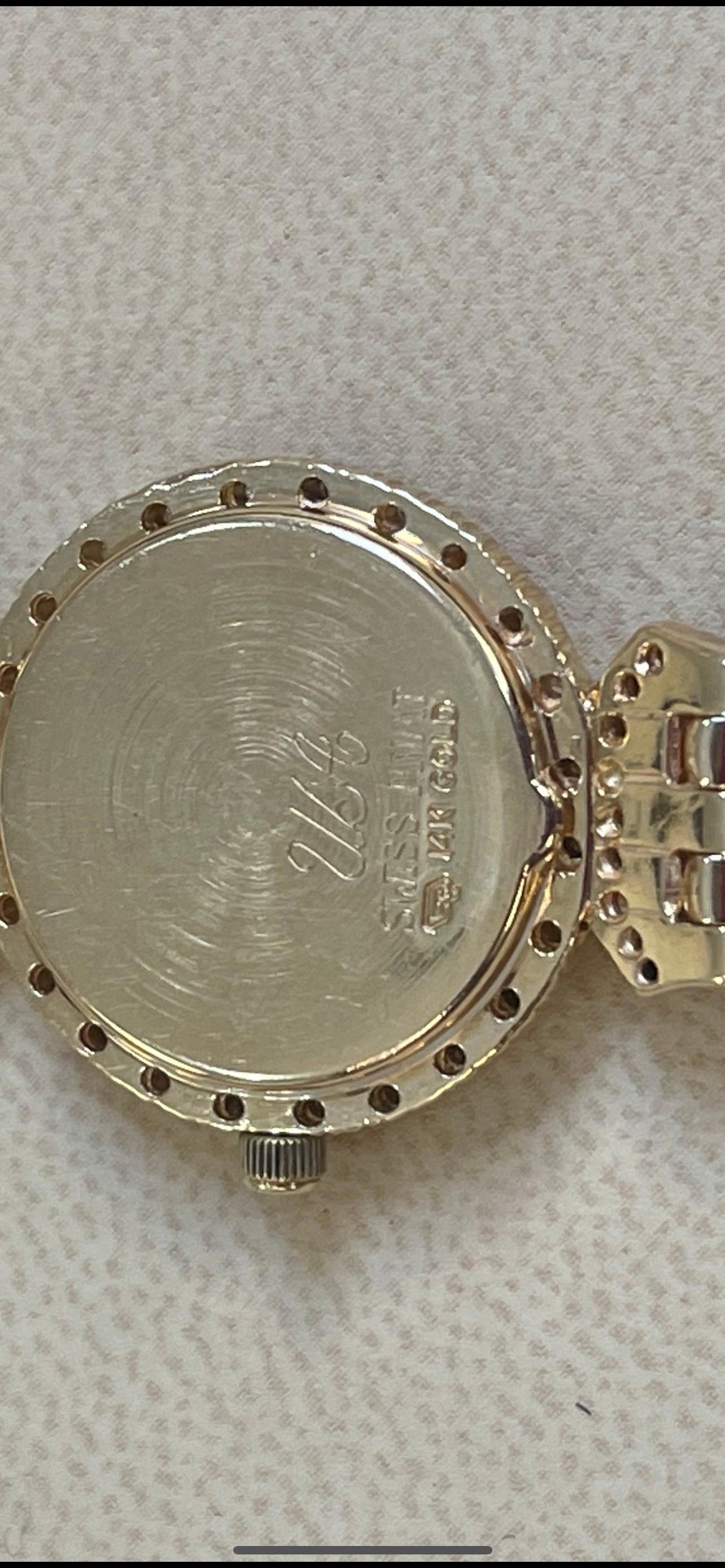 Women's Allegro 14 Karat Yellow Gold Mother of Pearl And Diamond Watch 43 Grams