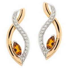 “Allegro” Earrings with 18k White 
Rose Gold, 0.60ct. Brilliants 
Citrines.