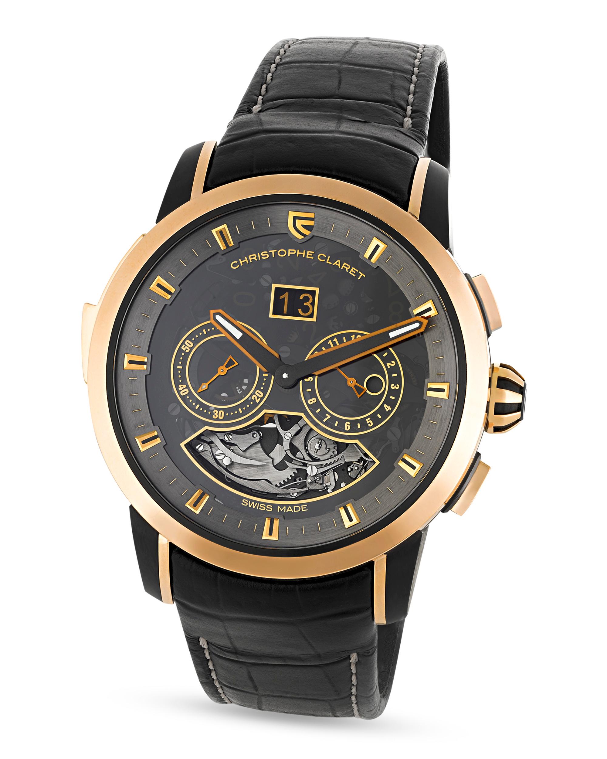 This limited edition wristwatch hails from Christophe Claret's Allegro collection. Its eye-catching manual movement boasts a minute repeater, one of the most sought-after complications in the world of luxury wristwatches. As its name would suggest,