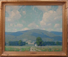 Peinture à l'huile de l'artiste impressionniste américain Allen Dean Cochran représentant des patins d'été