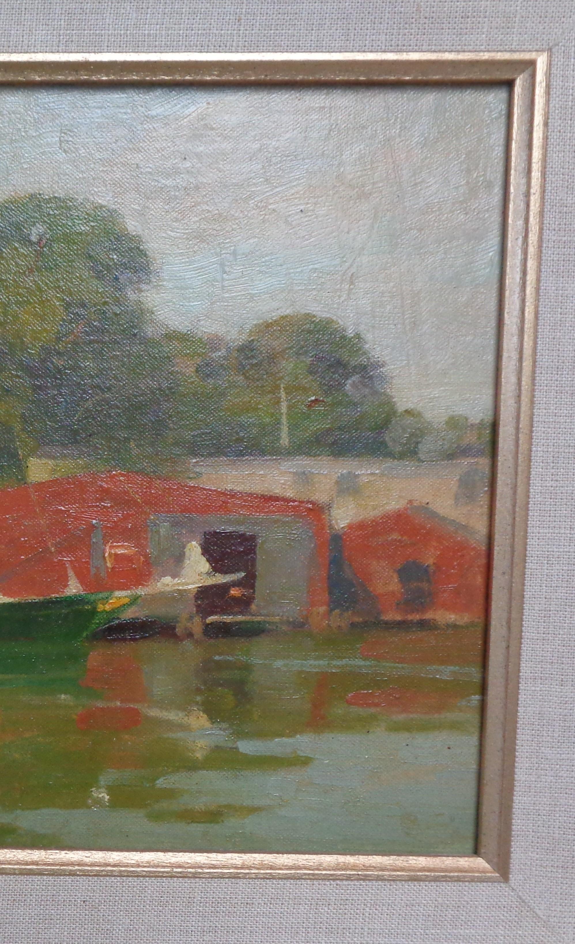 Impressionistisches Ölgemälde einer Marine, Allen D. Cochran Salmagundi Club Gloucester, Salmagundi (Realismus), Painting, von Allen Dean Cochran