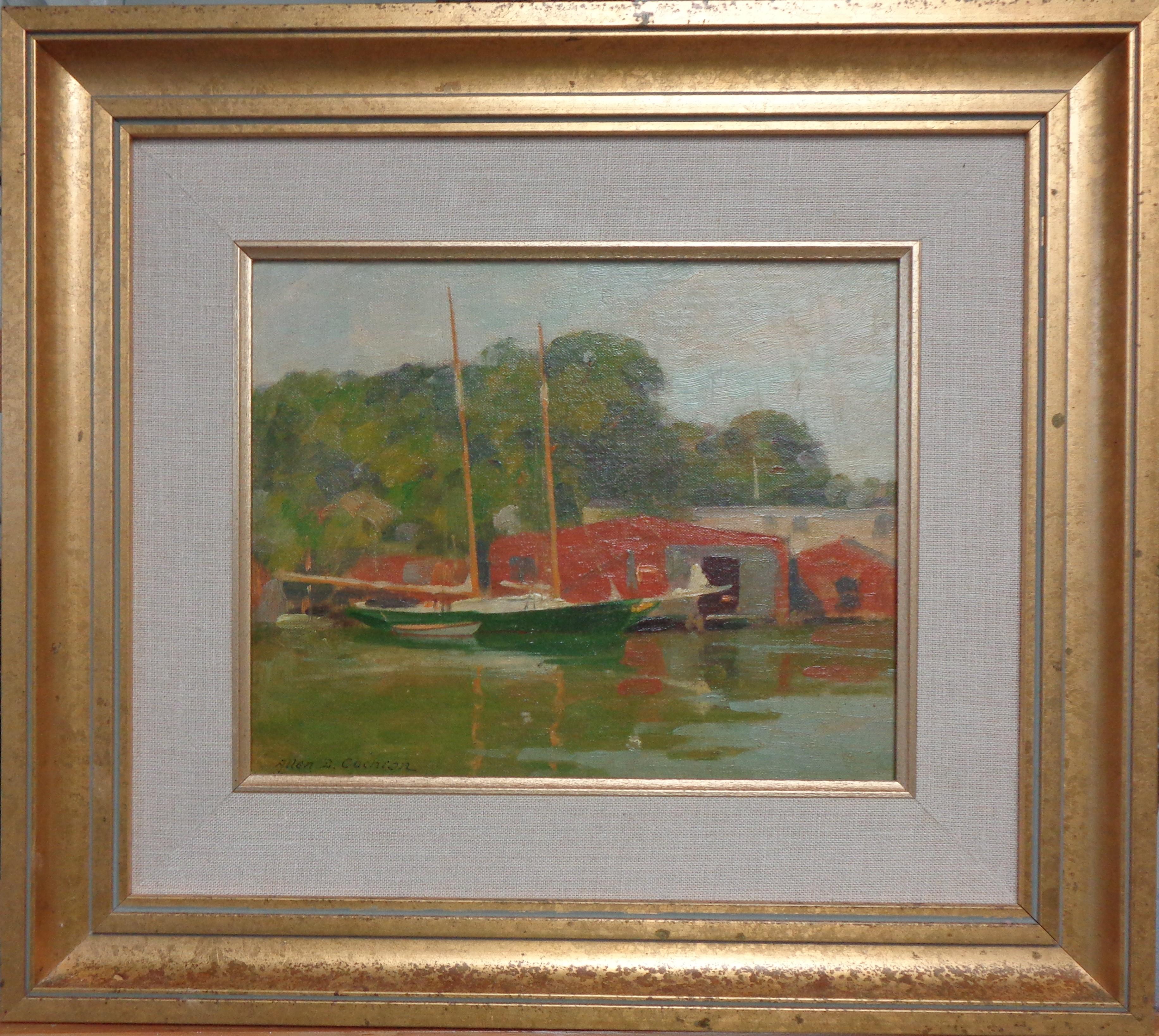 Landscape Painting de Allen Dean Cochran - Pintura al óleo marina impresionista Allen D Cochran Salmagundi Club Gloucester
