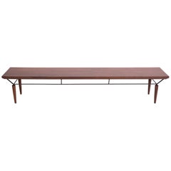 Allen Ditson Solid Walnut and Iron Bench or Table