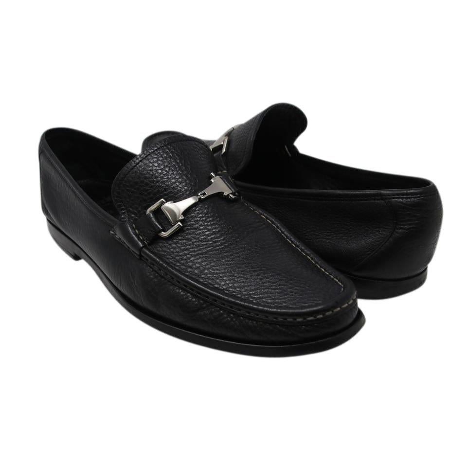 Allen Edmonds Black Firenze Leather Loafers MX2001 Shoes In Good Condition For Sale In Downey, CA