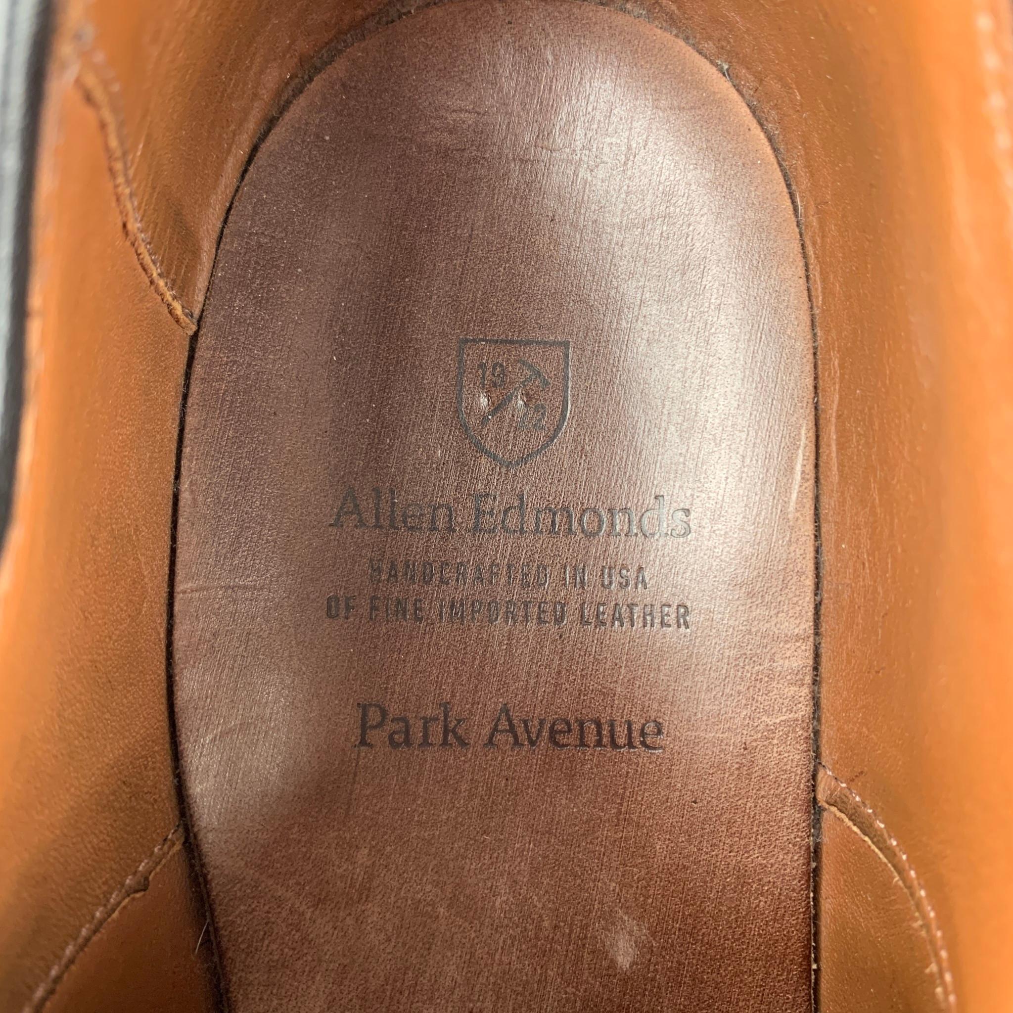 Men's ALLEN EDMONDS Park Avenue Size 11.5 Black Leather Cap Toe Lace Up Shoes