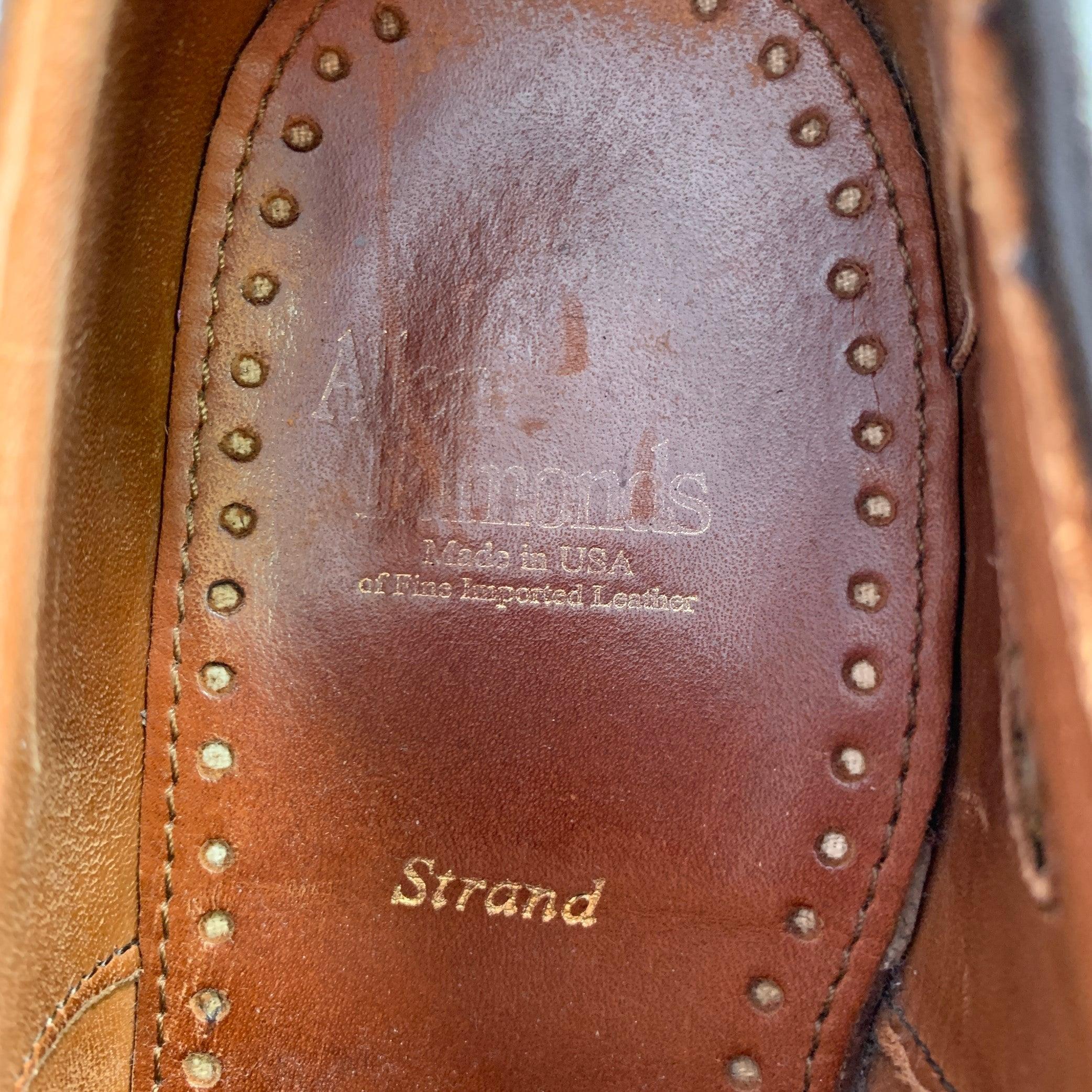 ALLEN EDMONDS Size 10.5 Strand Brown Perforated Suede Cap Toe Oxford Shoes For Sale 3
