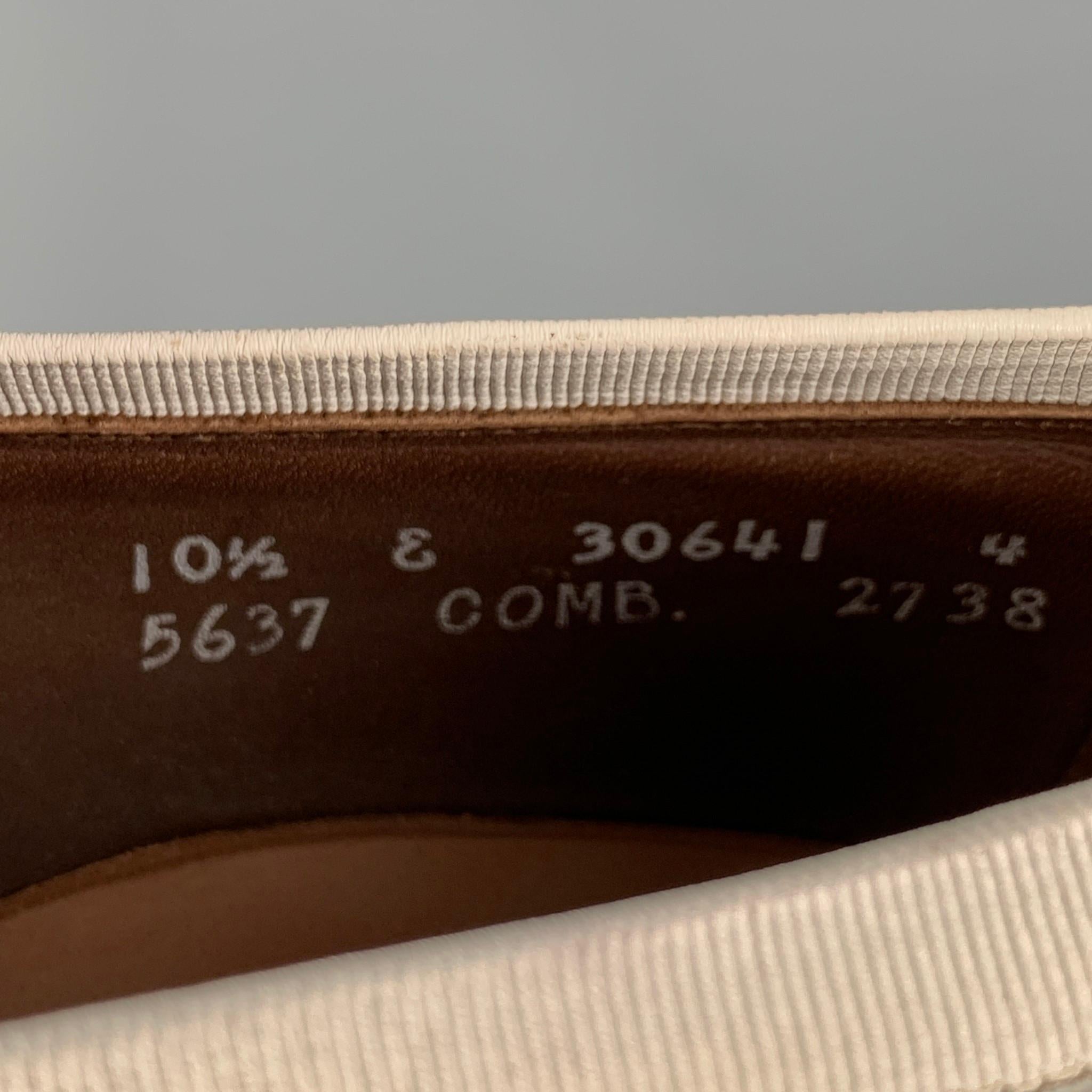 ALLEN EDMONDS Size 10.5 White Leather Tassels Loafers 2