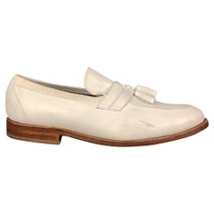 ALLEN EDMONS Mocassini con nappe in pelle bianca misura 10,5