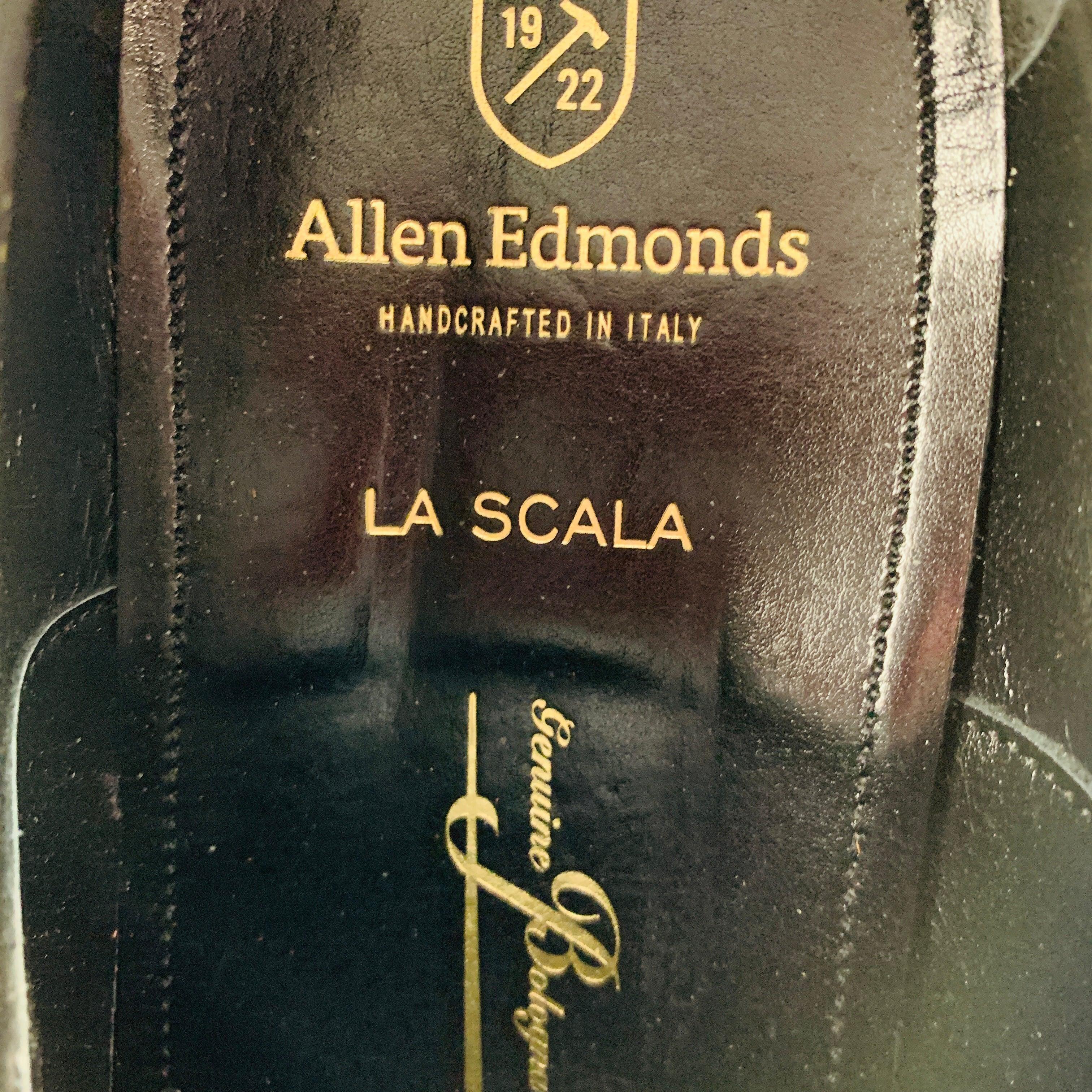 ALLEN EDMONDS Size 11 Black Patent Leather Lace-Up Shoes For Sale 4