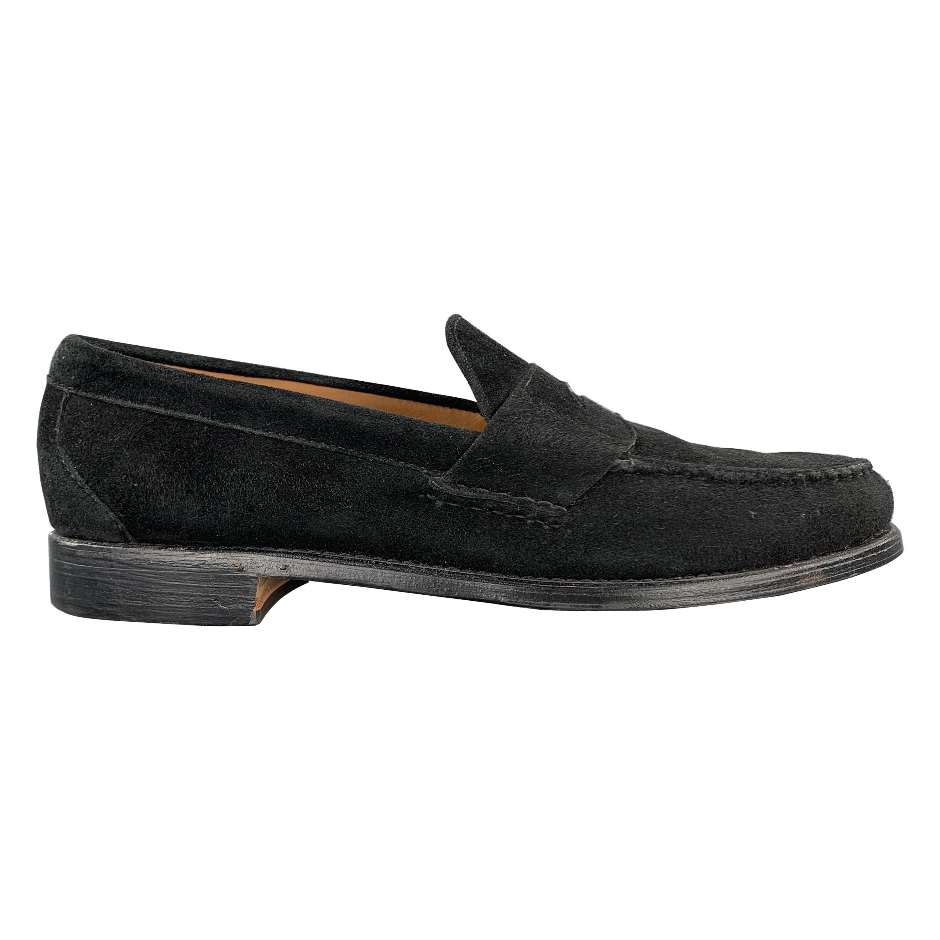 ALLEN EDMONDS Size 11 Black Sude Slip On DOVER Penny Loafers For Sale ...