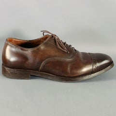 ALLEN EDMONDS Size 11 Fifth Avenue Brown Leather Oxford Cap Toe Lace-Up Shoes