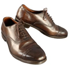 ALLEN EDMONDS Size 11 Fifth Avenue Brown Leather Oxford Cap Toe Lace-Up Shoes