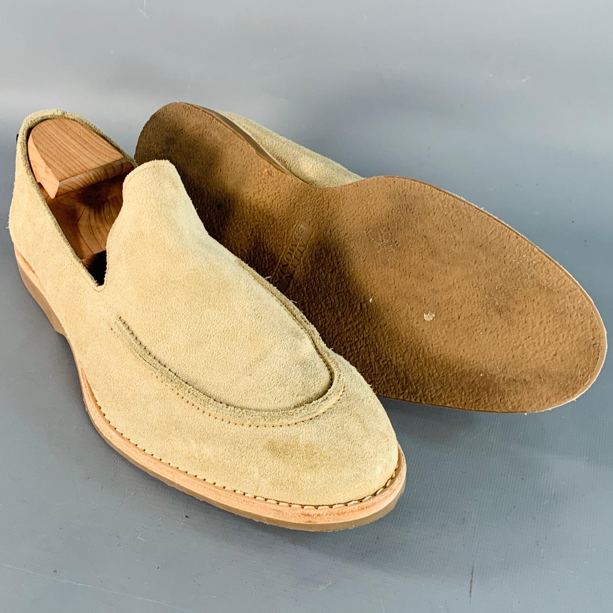 De los hombres ALLEN EDMONDS Mocasines venecianos con suela de crepé de ante de curtido vegetal beige Denali talla 13 en venta