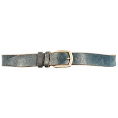 ALLEN EDMONDS Size 42 Blue Tan Textured Leather Belt