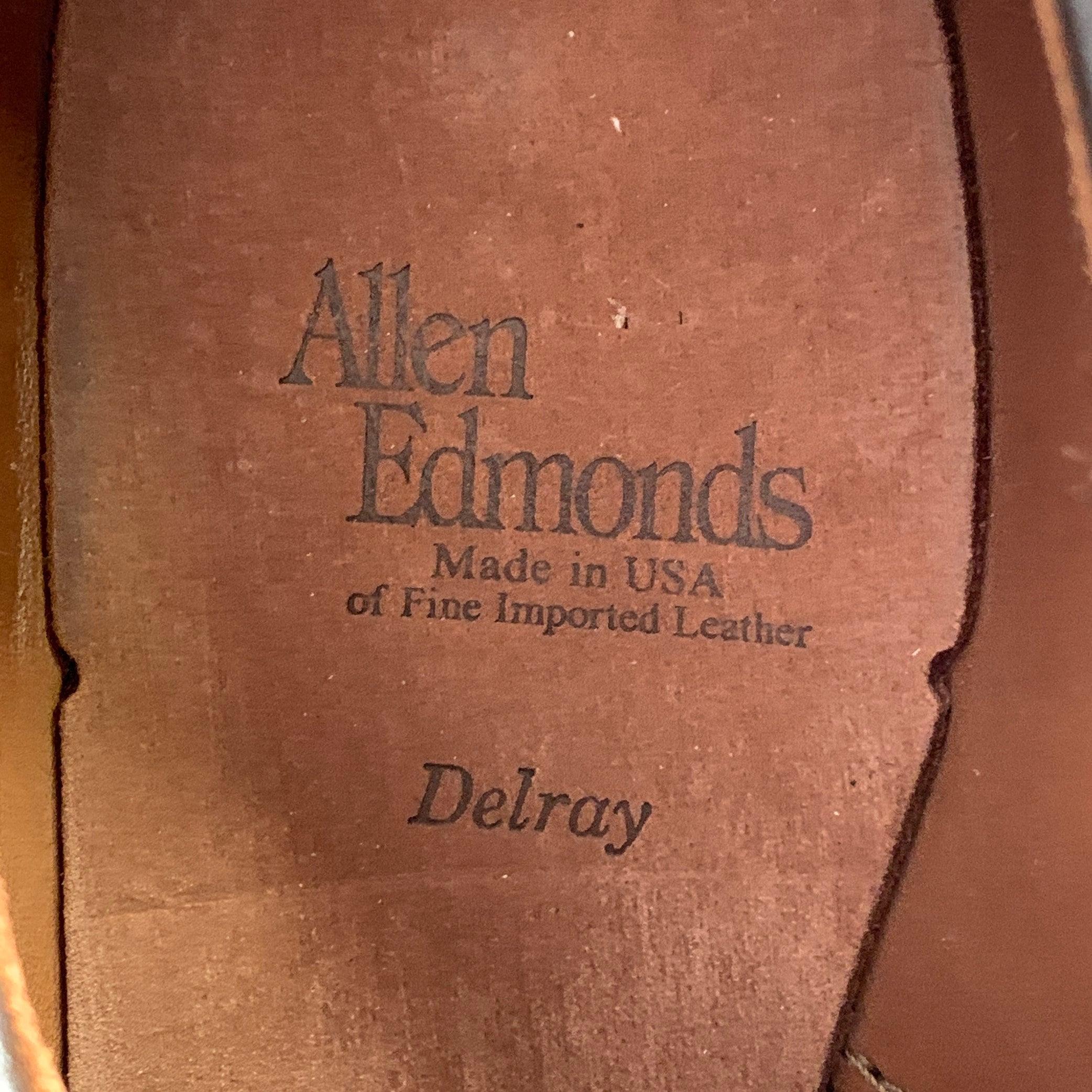 ALLEN EDMONDS Size 7 Delray Brown Leather Split Toe Derby Lace-Up Shoes For Sale 3