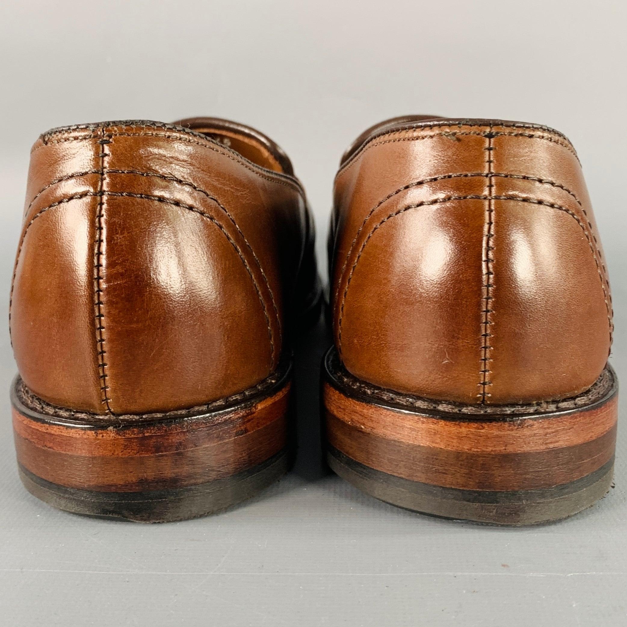 ALLEN EDMONDS Size 7 Randolph Brown Leather Penny Loafers In Good Condition For Sale In San Francisco, CA