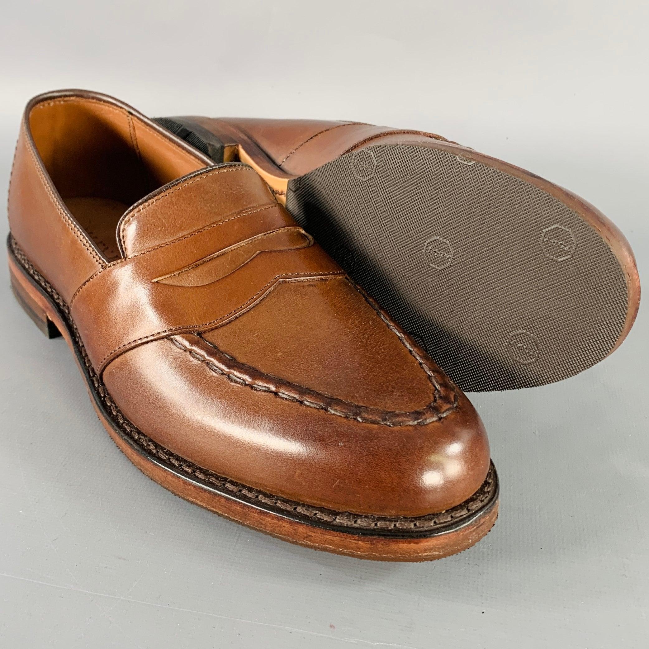 ALLEN EDMONDS Size 7 Randolph Brown Leather Penny Loafers For Sale 1