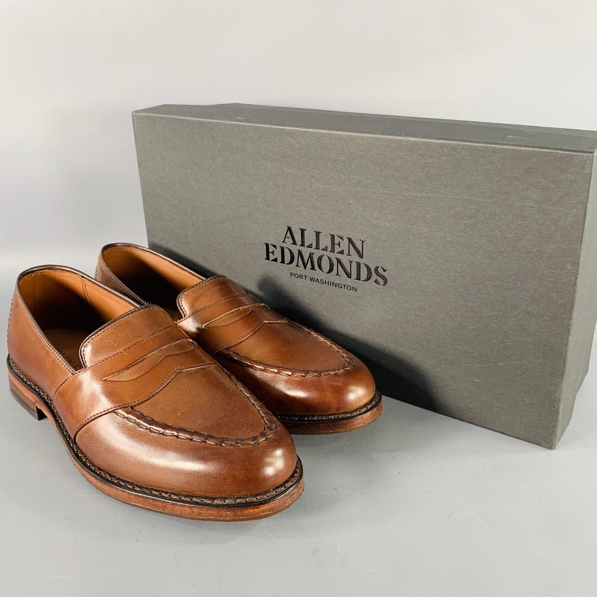 ALLEN EDMONDS Size 7 Randolph Brown Leather Penny Loafers For Sale 5