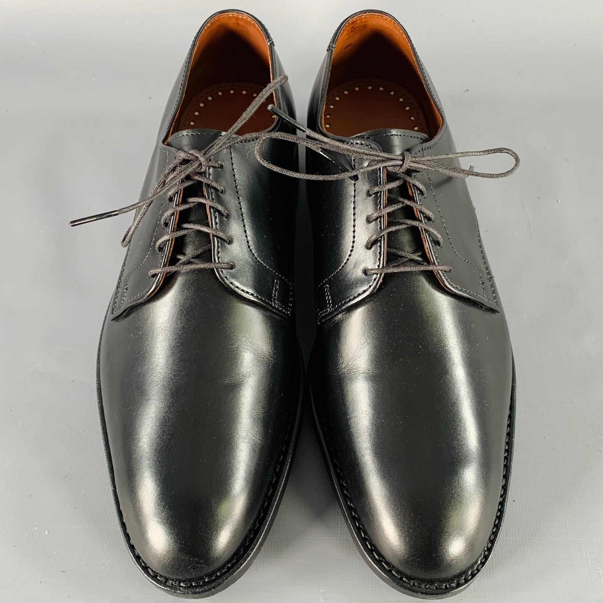 ALLEN EDMONDS Taille 7 Sutter Derby en cuir noir Chaussures à lacets Excellent état - En vente à San Francisco, CA
