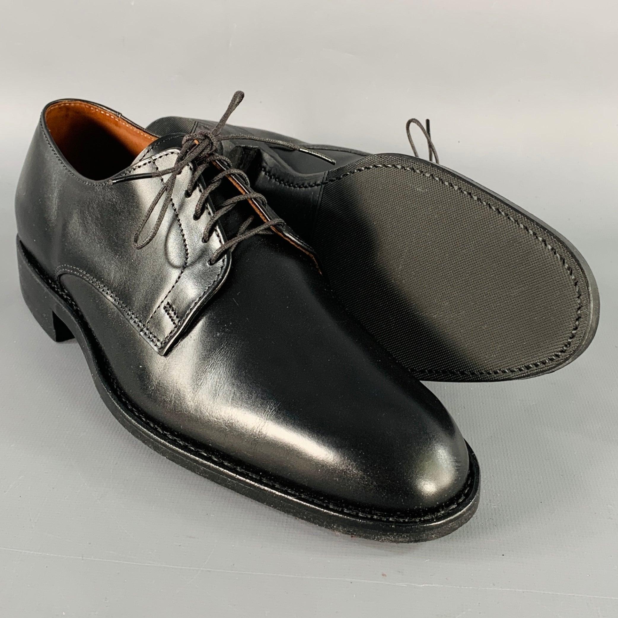 ALLEN EDMONDS Taille 7 Sutter Derby en cuir noir Chaussures à lacets Pour hommes en vente