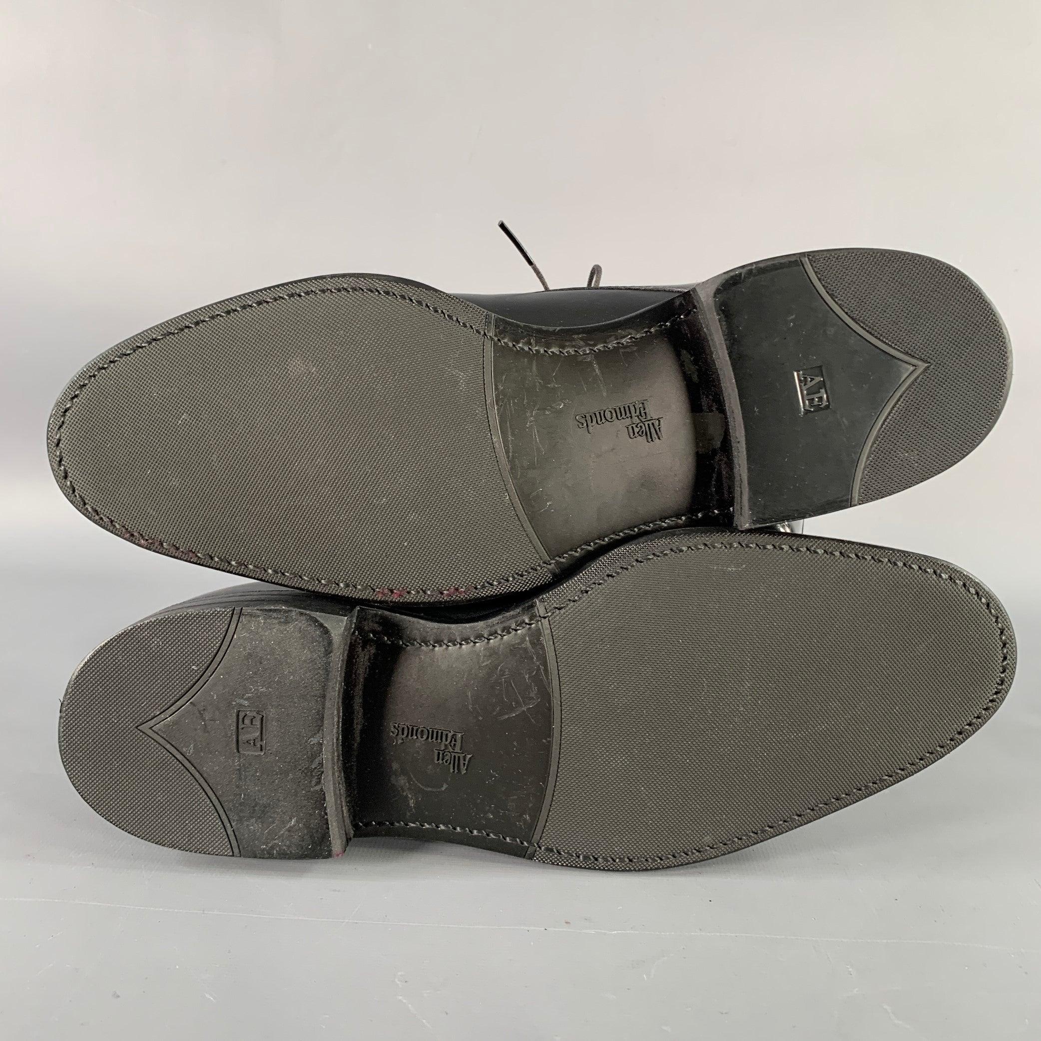 ALLEN EDMONDS Taille 7 Sutter Derby en cuir noir Chaussures à lacets en vente 1