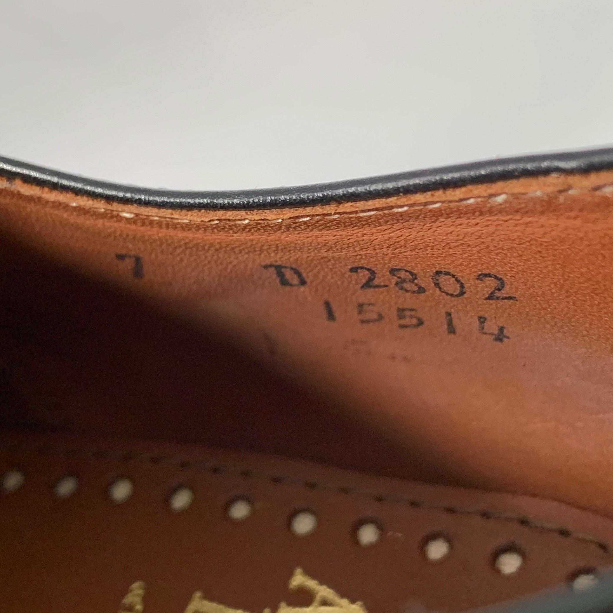 ALLEN EDMONDS Taille 7 Sutter Derby en cuir noir Chaussures à lacets en vente 3