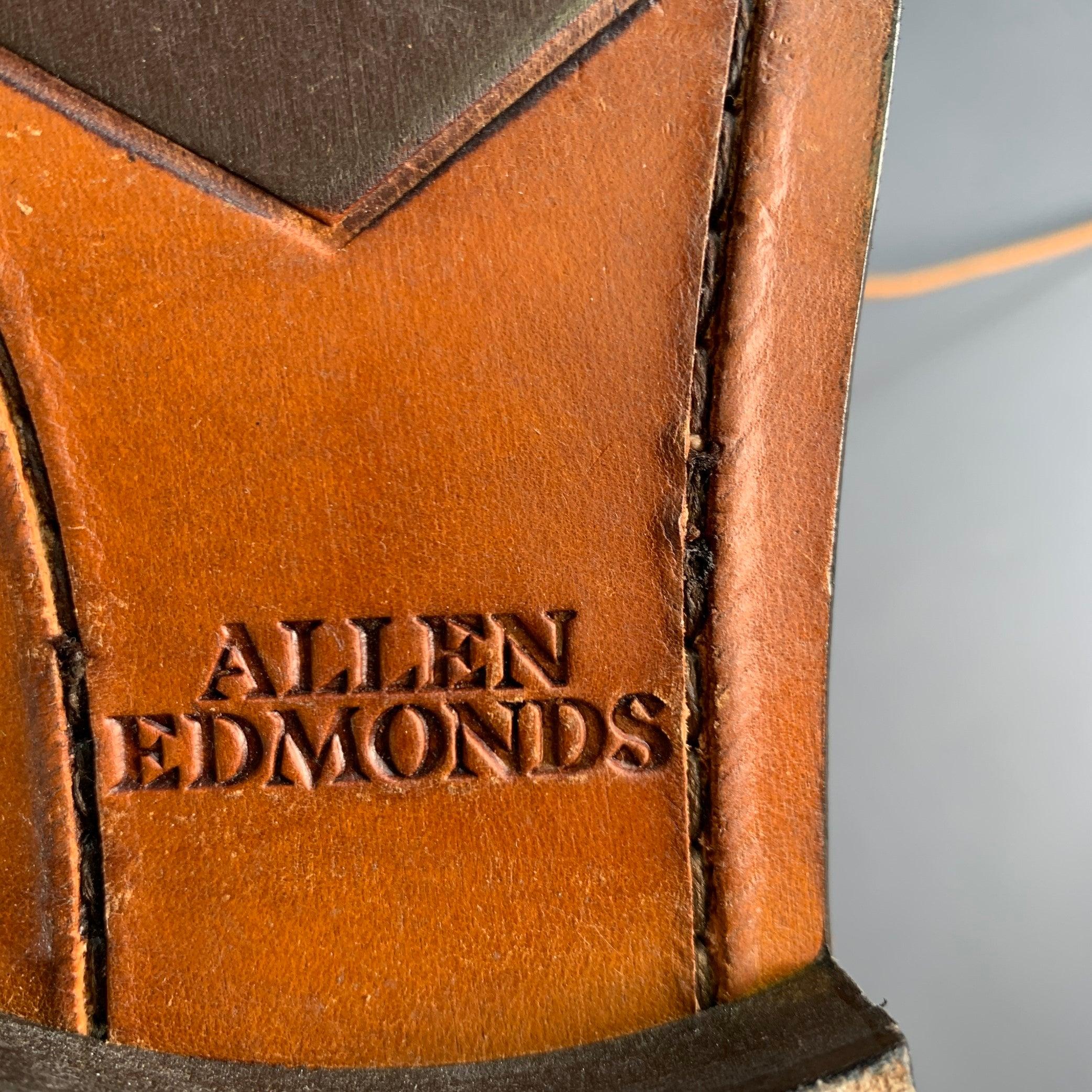 ALLEN EDMONDS Size 7 Tan Perforated Leather Oxford Lace Up Shoes For Sale 6