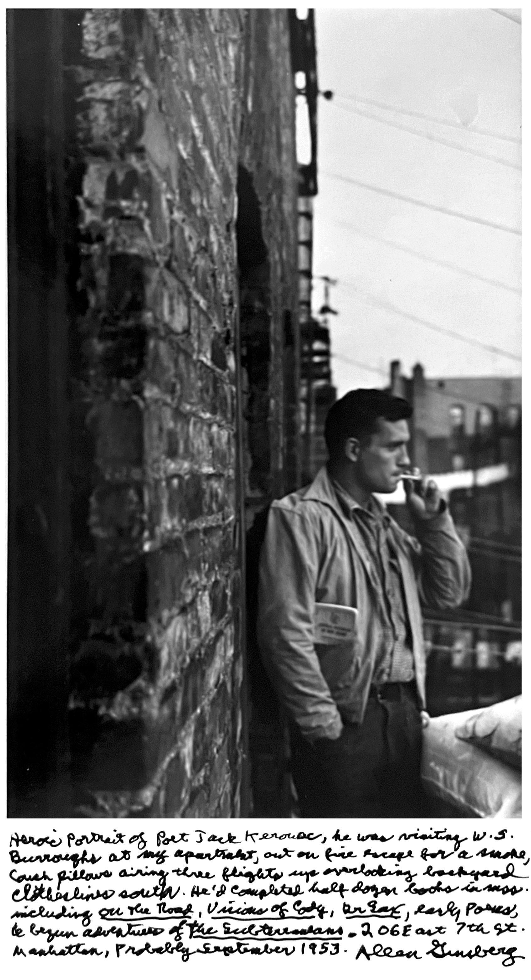 Allen Ginsberg Black and White Photograph - Heroic Portrait of Jack Kerouac, New York City, 1953