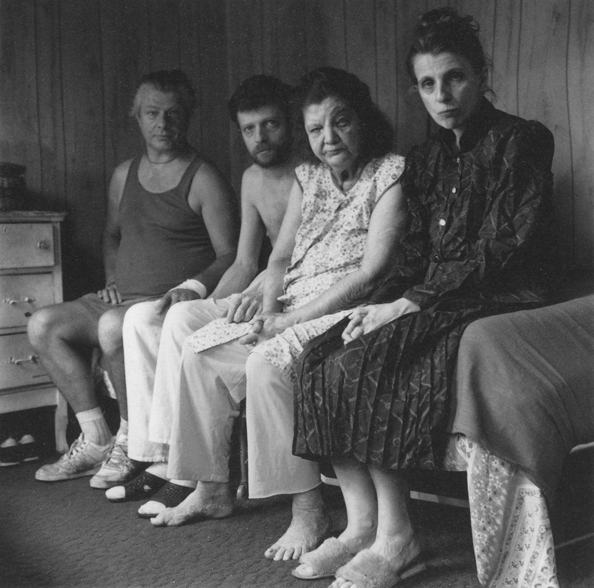 Allen Ginsberg Black and White Photograph - Peter Orlovsky with mother and twin siblings