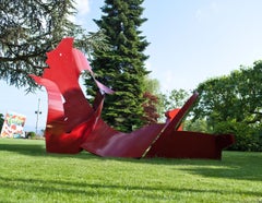 Juno Figurative Outdoor Pop Art sculpture Red Painted Steel Person