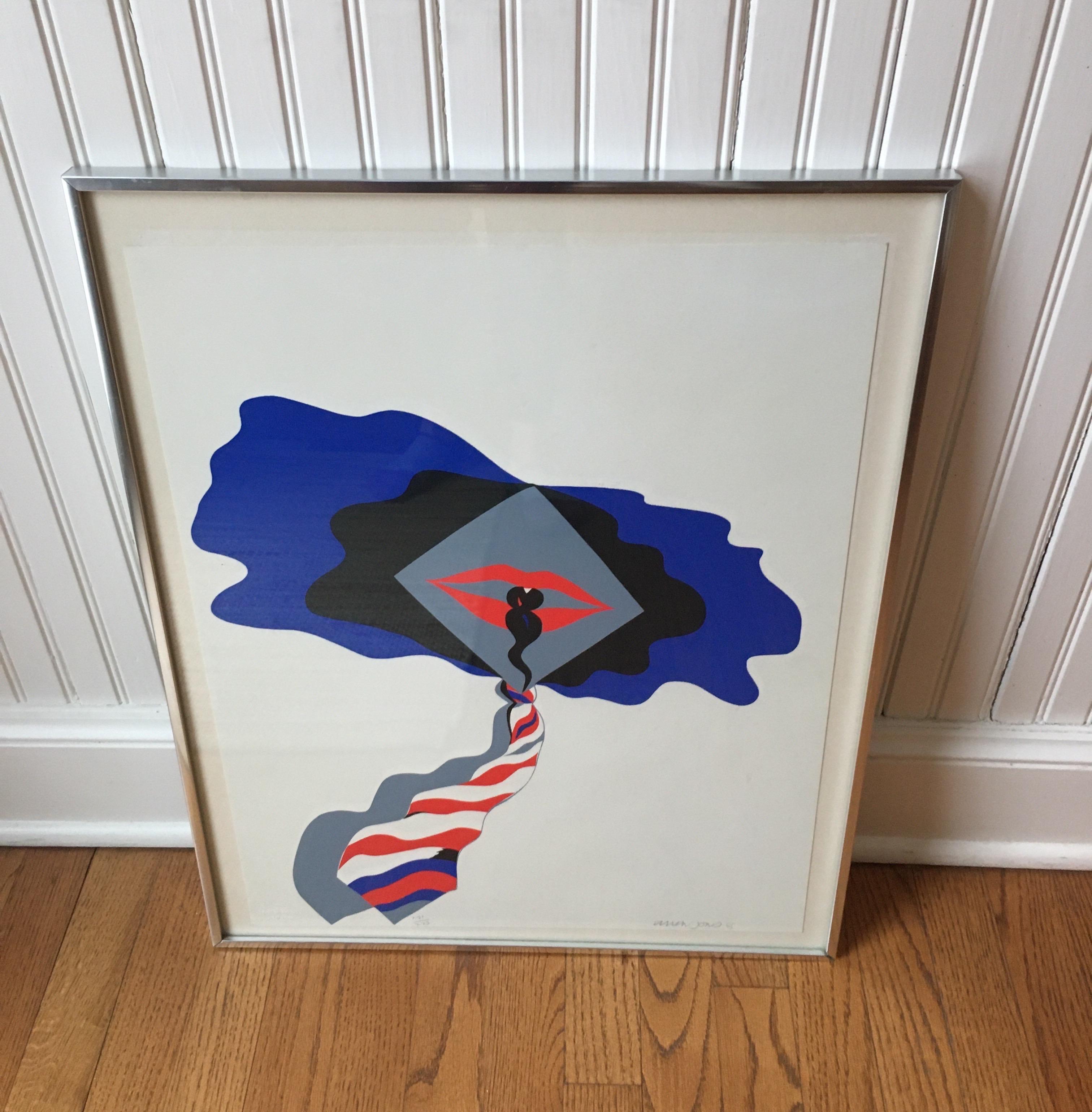A hand signed and numbered serigraph by Allen Jones in original frame. “Self”.