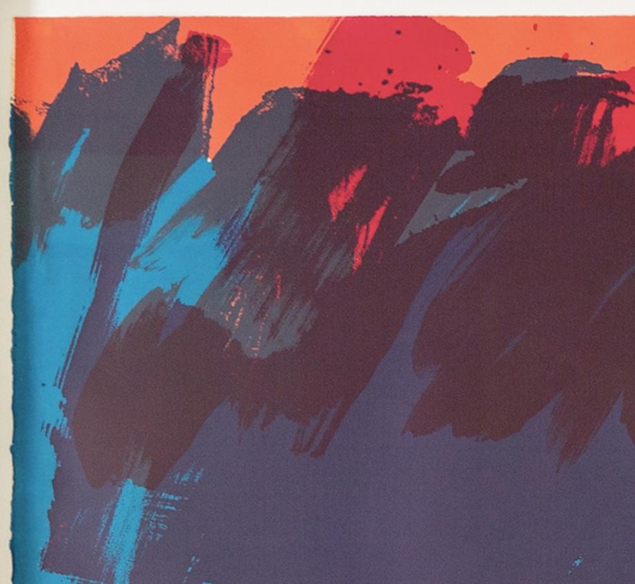 Impromptu, 1981 - Large Red and Blue Diptych Abstract Print, Across Two Frames For Sale 3