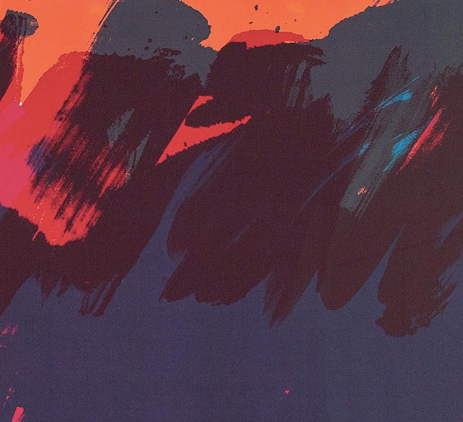 Impromptu, 1981 - Large Red and Blue Diptych Abstract Print, Across Two Frames For Sale 4