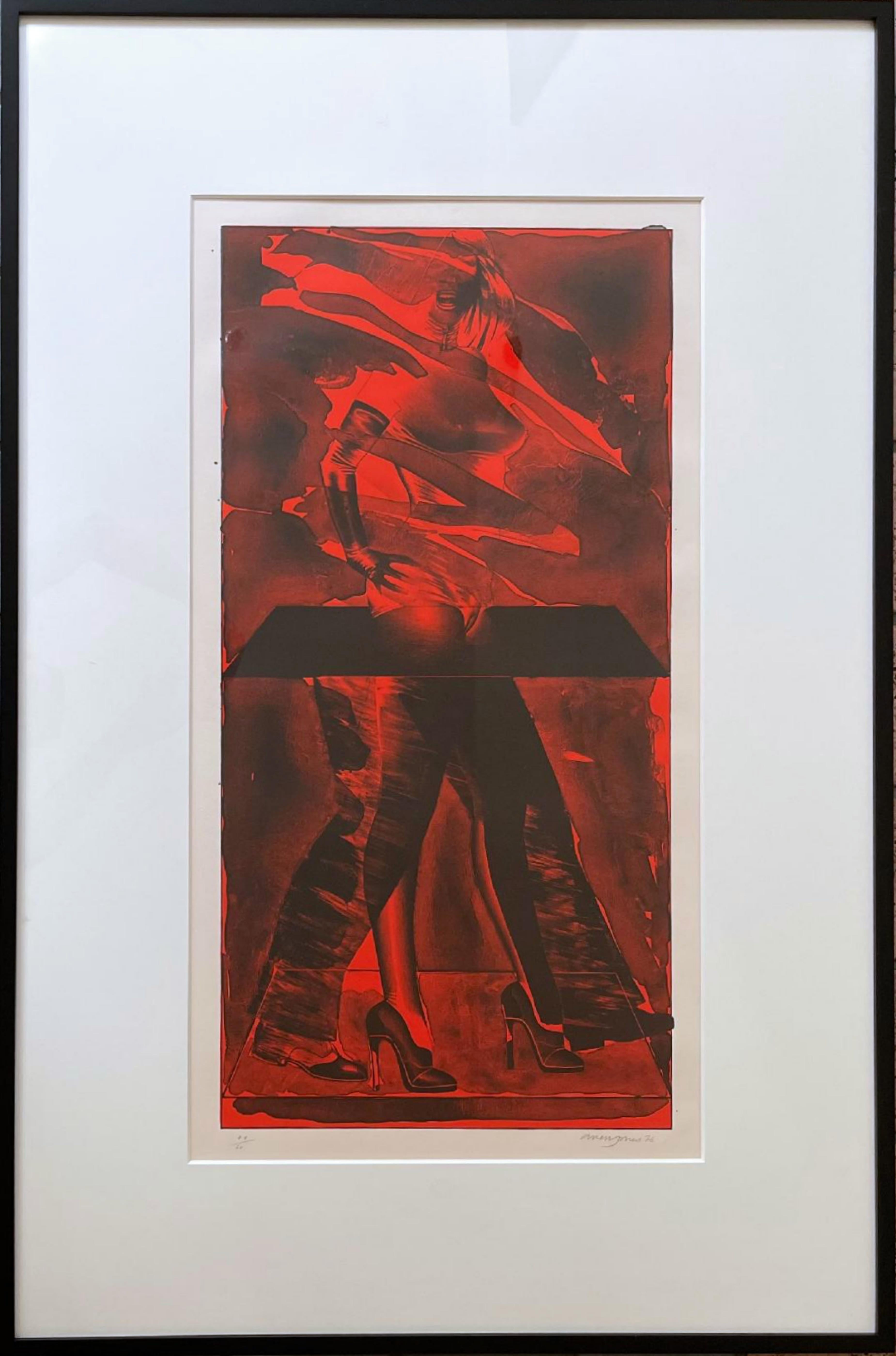 Red Feat (Lloyd, 73) Dramatic Lt Ed silkscreen by pioneering British Pop Artist - Print by Allen Jones