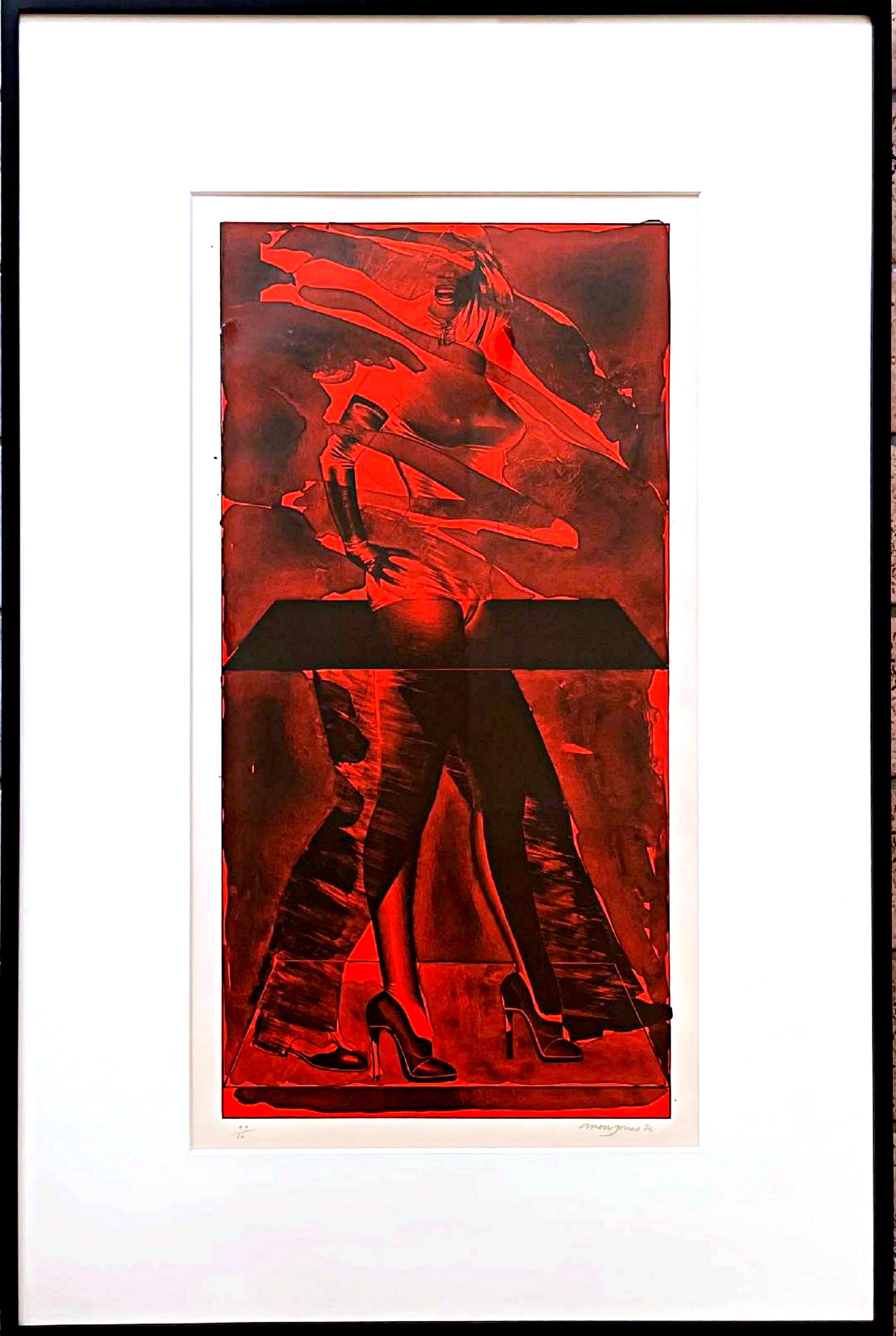 Allen Jones Abstract Print - Red Feat (Lloyd, 73) Dramatic Lt Ed silkscreen by pioneering British Pop Artist