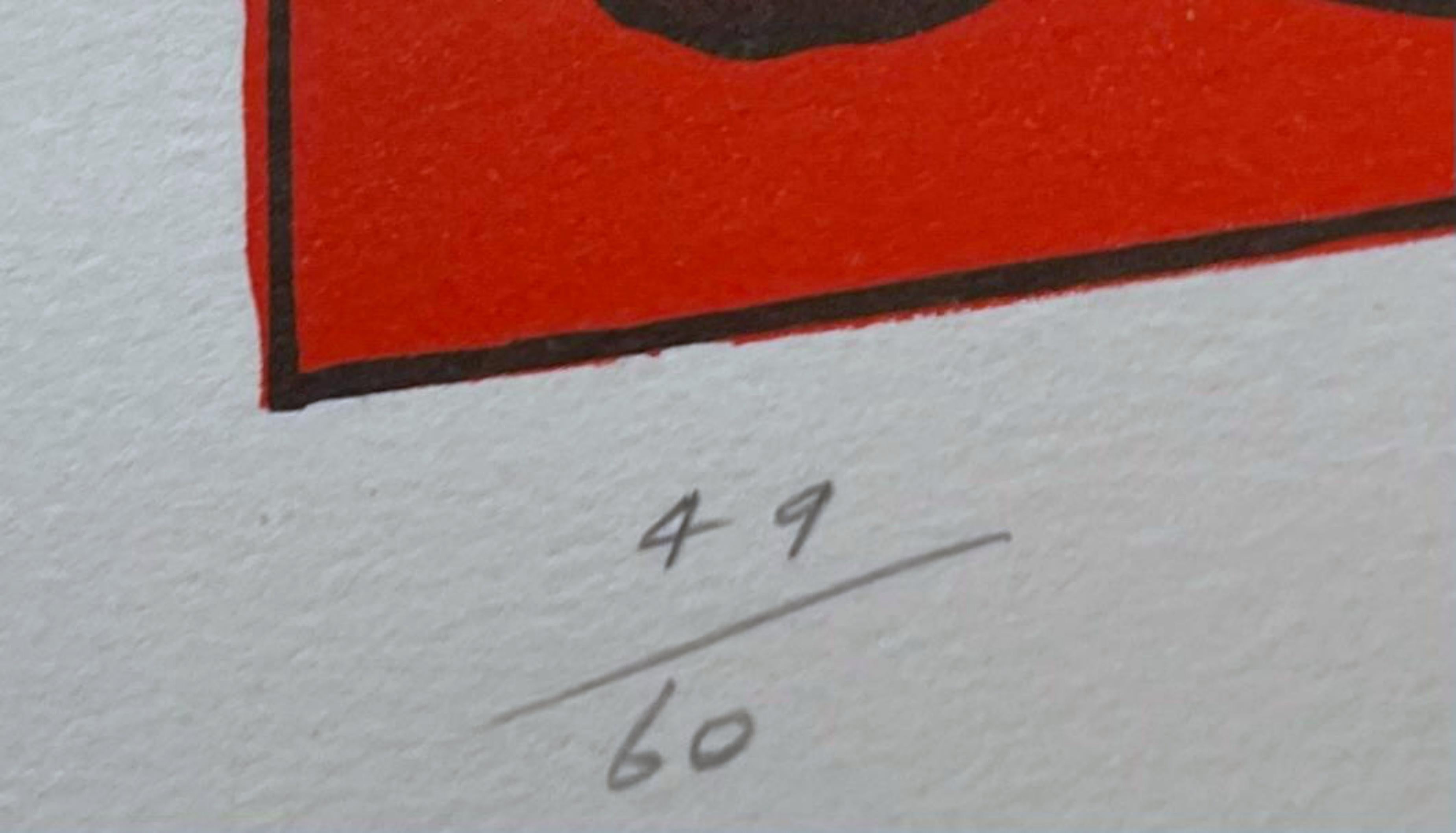 Rara e ambita serigrafia in cornice di qualità museale:
Allen Jones
Red Feat (Lloyd, 73), 1976
Litografia su carta Arches
Firmato a mano, datato e numerato 49/60 a matita nel recto, con il caratteristico timbro a secco della Landfall Press.
Cornice