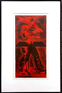 Red Feat (Lloyd, 73) Signed/N silkscreen by pioneering British Pop Artist Framed