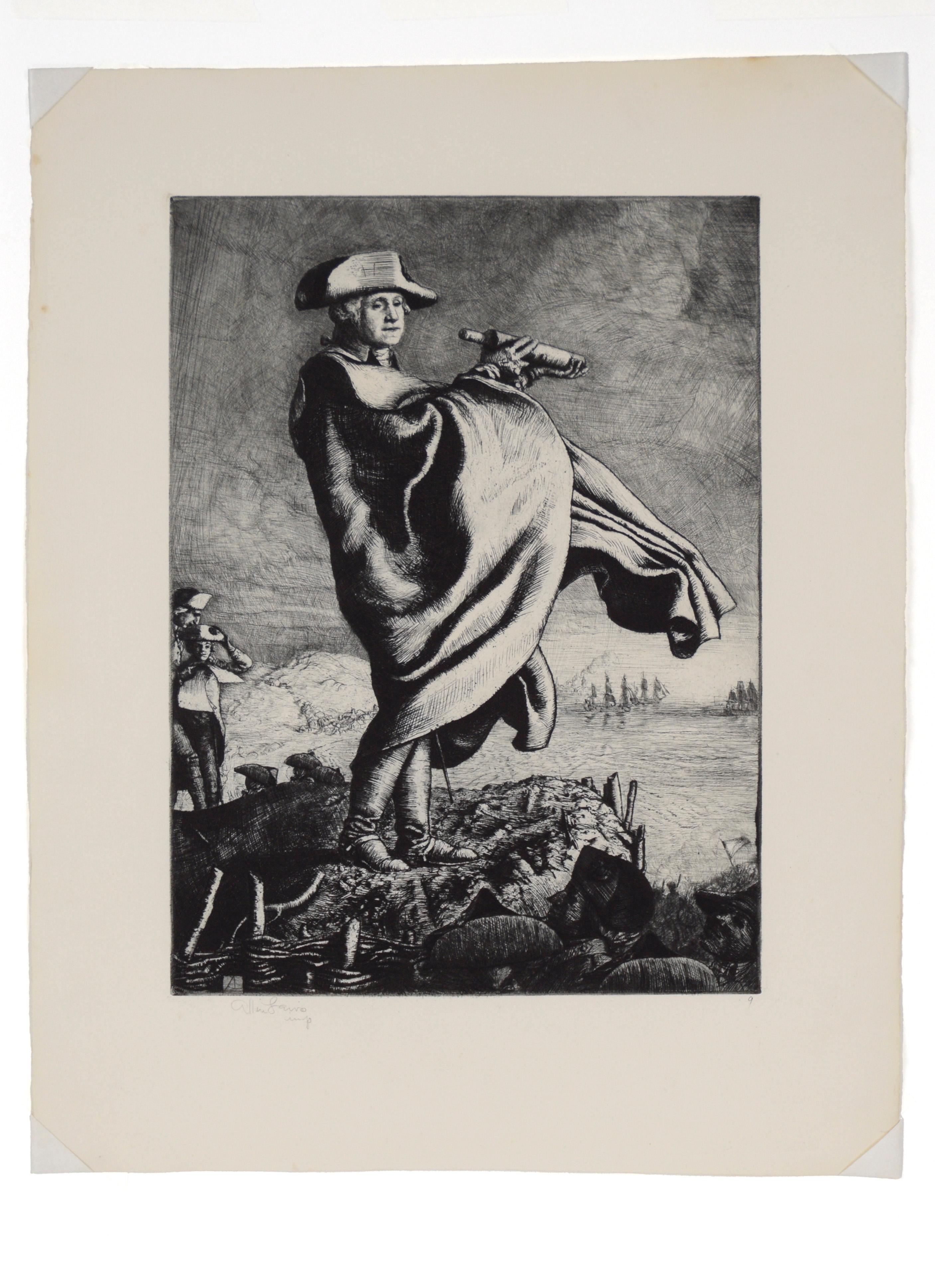 The British Evacuate Boston - 1932 Etching on Paper For Sale 2