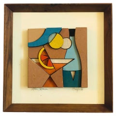 Allen Noonan Originals Abstract Wood Block Relief Art