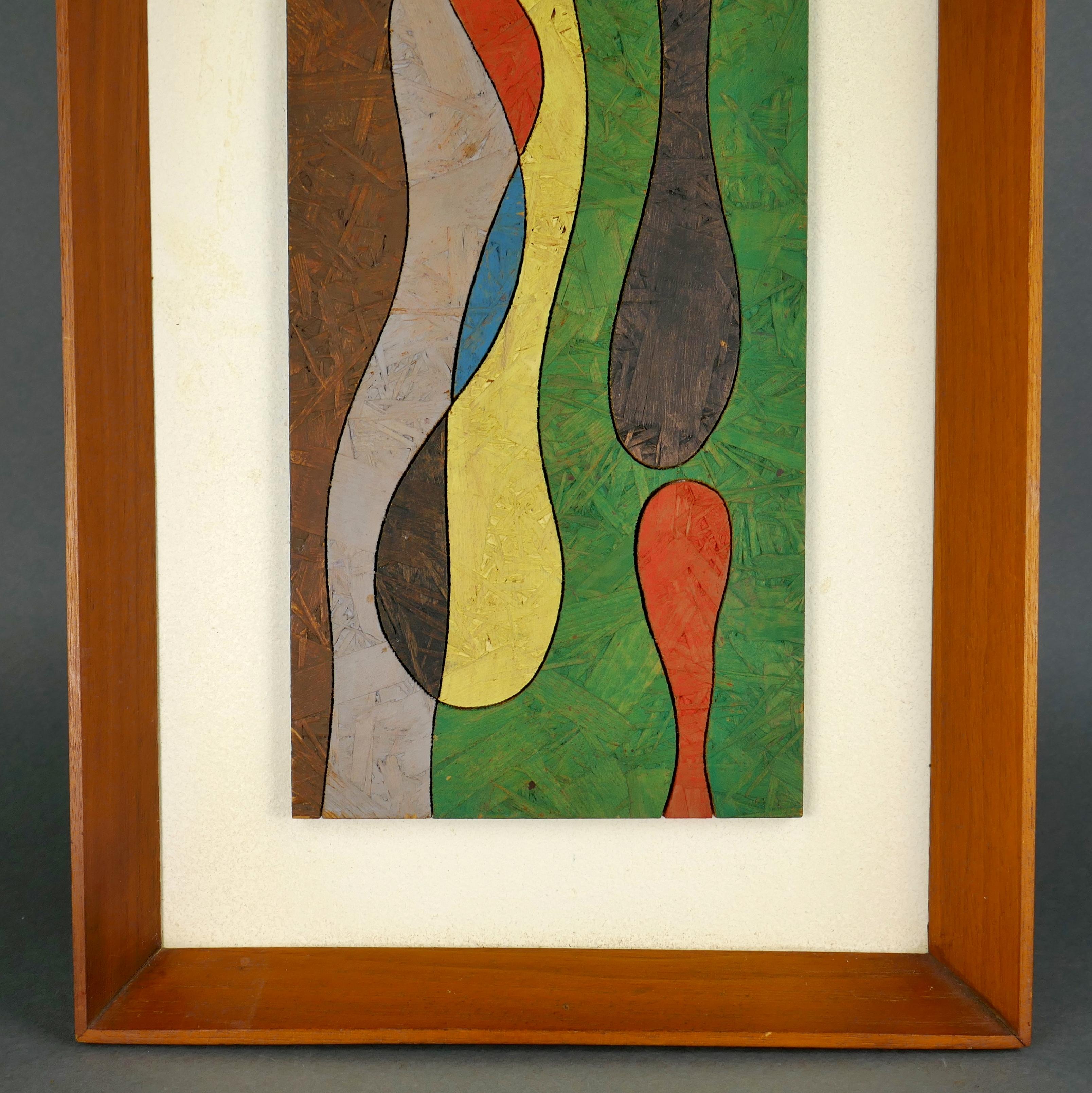 Allen Noonan Originales Diseños milenarios Pintura moderna abstracta Marco de nogal Estadounidense en venta