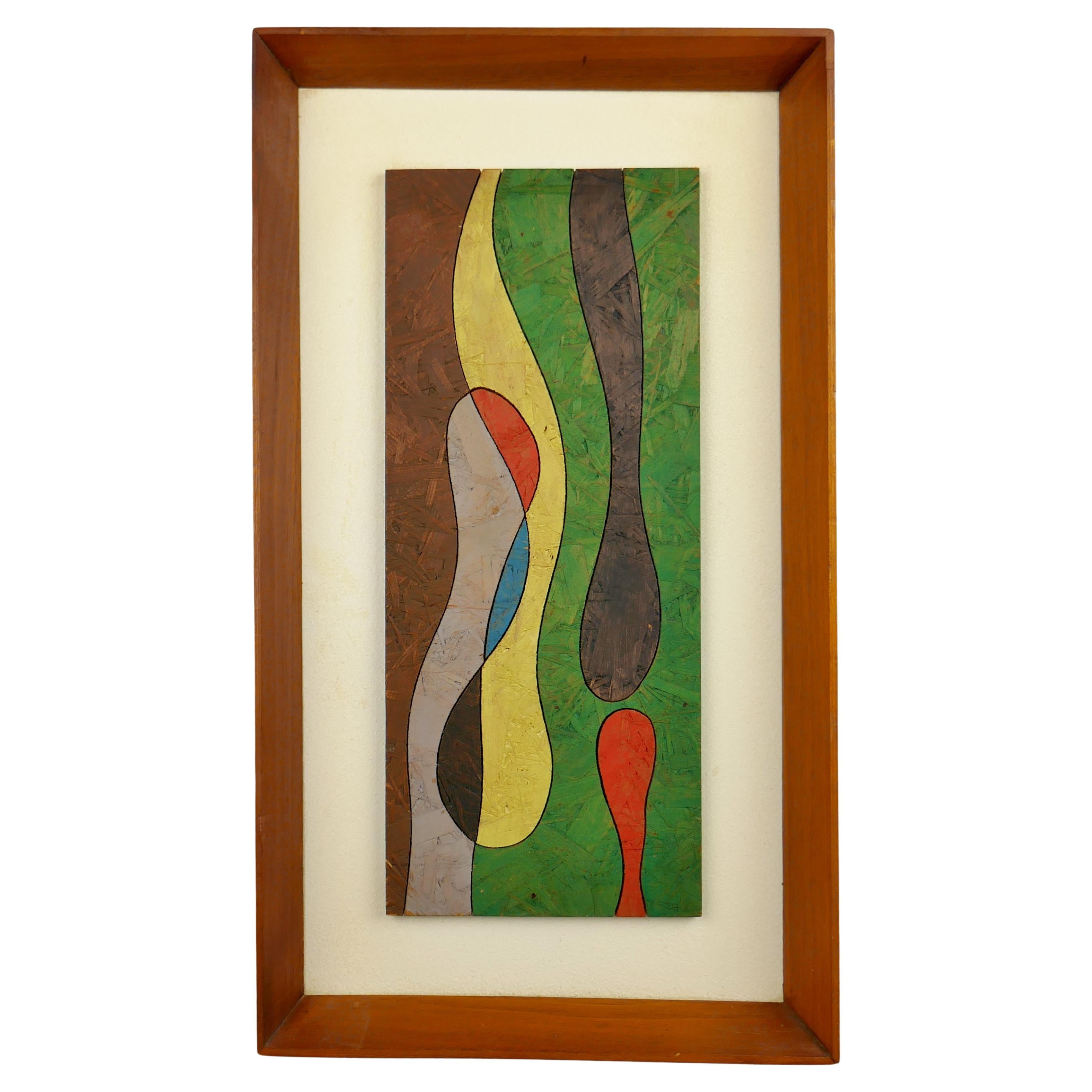 Allen Noonan Originales Diseños milenarios Pintura moderna abstracta Marco de nogal en venta