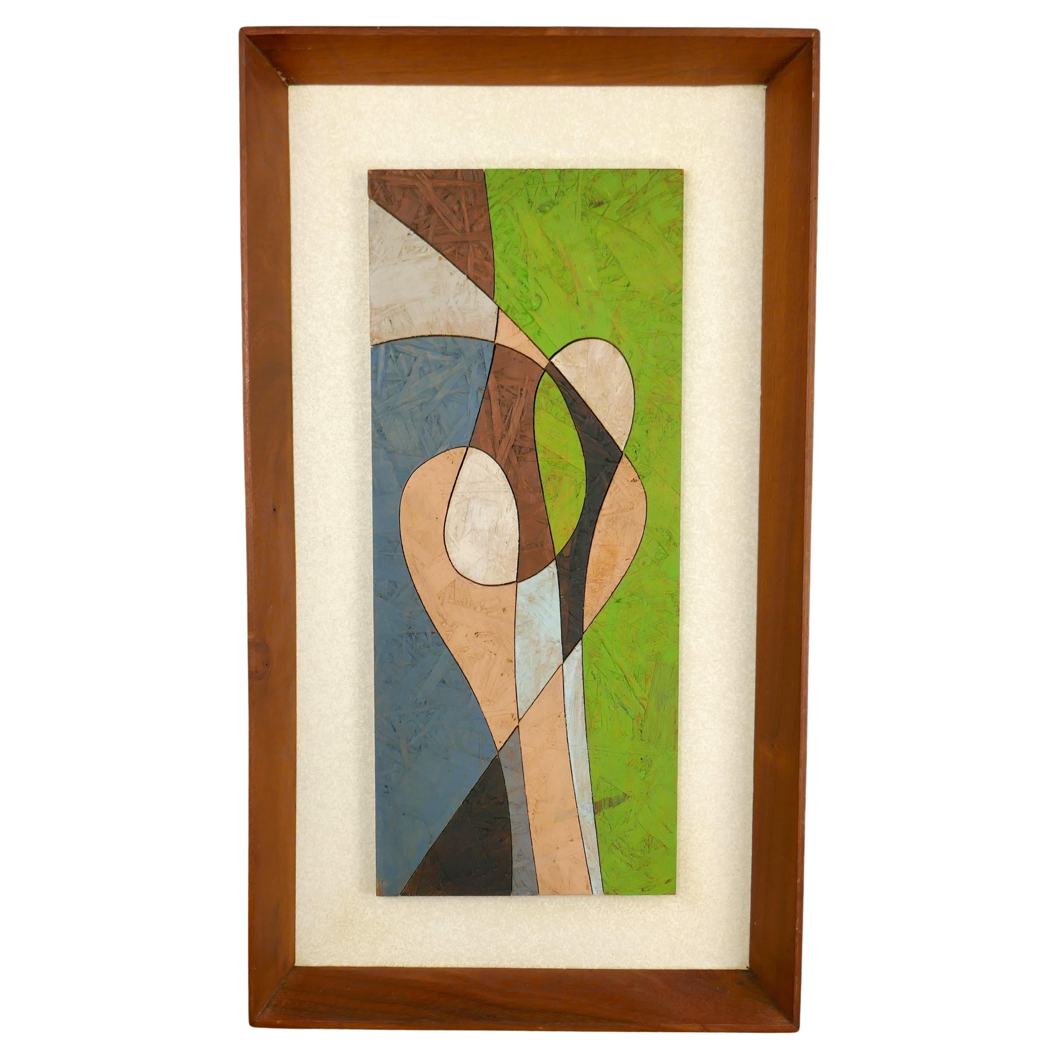 Allen Noonan Originales Diseños milenarios Pintura moderna abstracta Marco de nogal