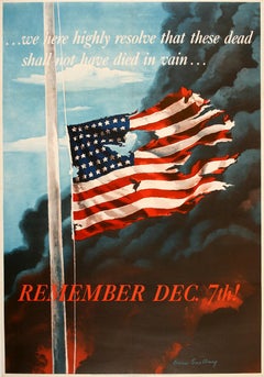 Cartel original de 1942 de Saalberg - Recuerda el 7 de diciembre - Mediano