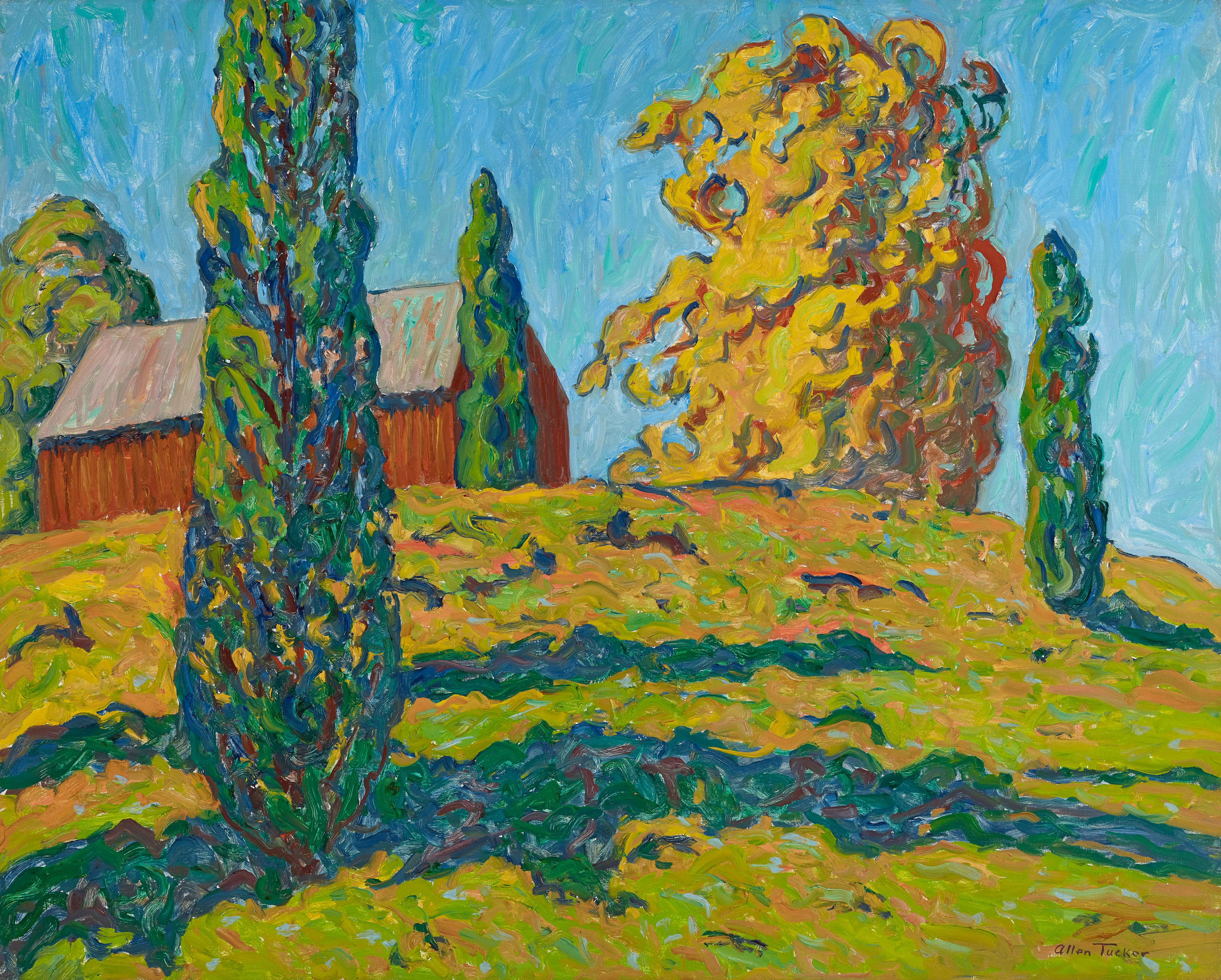 Allen Tucker Landscape Painting - October Shadows