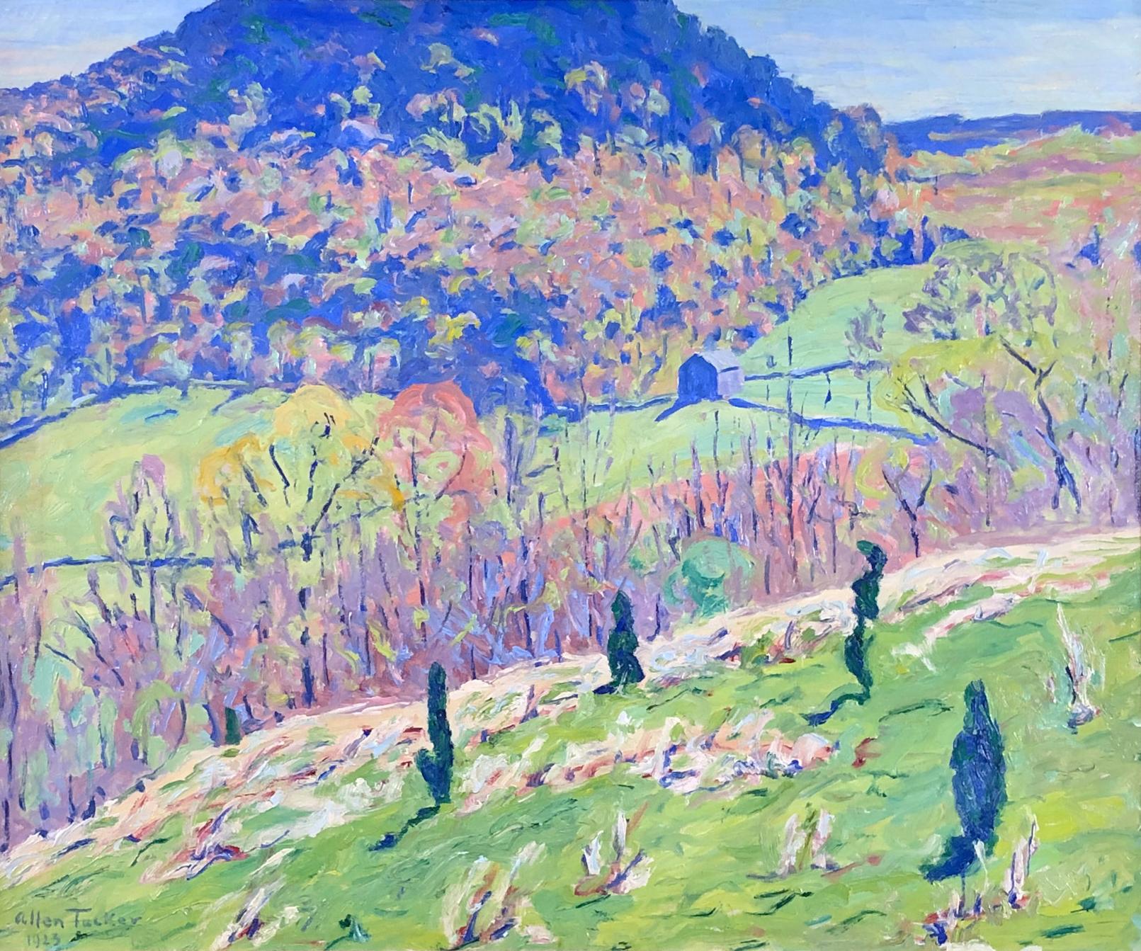 Landscape Painting di Allen Tucker - Verso le colline, 1923