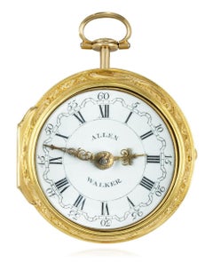 Allen Walker. A Rare Gold Repousse Triple Cased Verge Pocket Watch C1785
