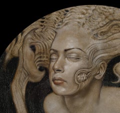 "Oracle" (2024) par Allen Williams, peinture originale de portrait nu à l'huile