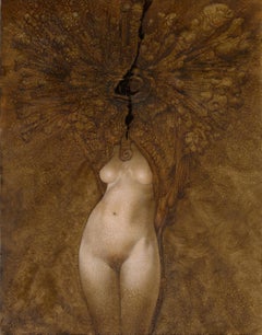 "Revelación II" (2023) de Allen Williams, Pintura al óleo original, Retrato desnudo