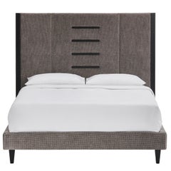 Allende Bed with Oak Veneer Structure and Headboard Fillister