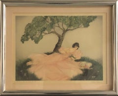 He Loves Me, He Loves Me Not-Framed Art Deco Print. Signed by the Artist.